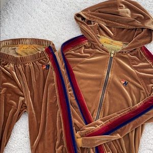 Aviator Nation Gold Velvet Track Suit